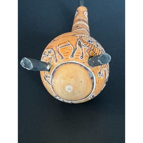 Hand-Carved Gourd Bird Figurine With Intricate Designs - Picture 9 of 14